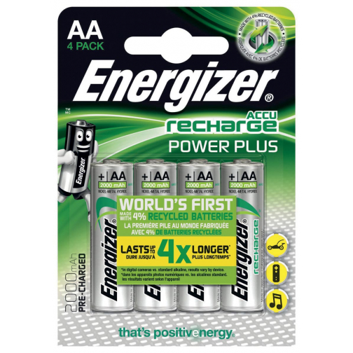 Energizer piles rechargeables Power Plus AA, blister de 4 pièces