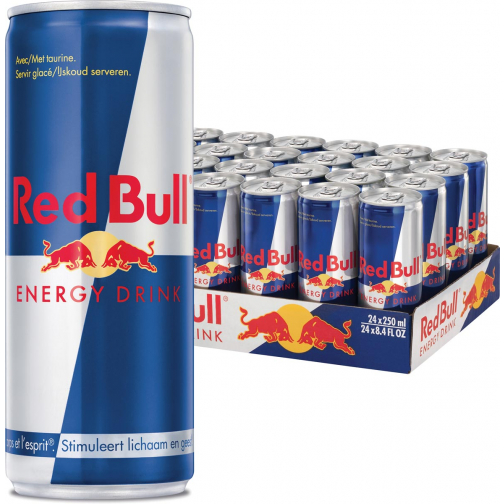 Red Bull boisson énergisante, regular, cannette de 25 cl, paquet de 24