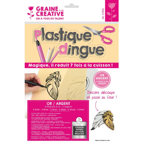 Graine Créative plastique dingue, 2 x or et 2 x argent