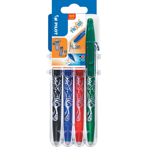 Pilot roller Frixion Ball Set 2 Go blister de 4 pièces: noir, bleu, rouge et vert
