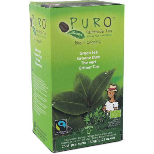 Puro Bio thé, thé vert, du commerce équitable, paquet de 25 sachets