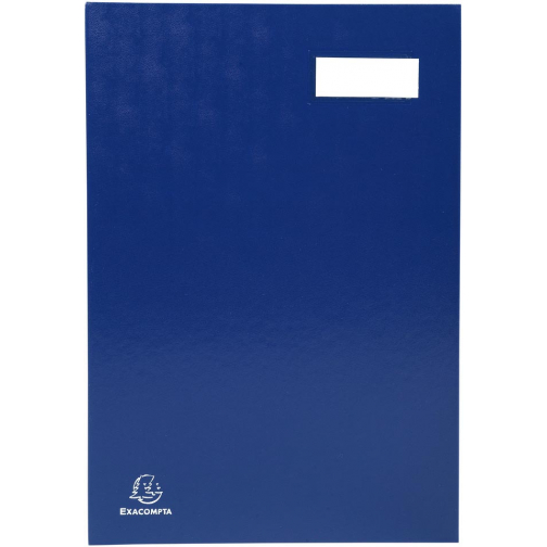 Exacompta signataire pour ft 24 x 35 cm, en carton couverte avec pvc, 20 compartiments, bleu