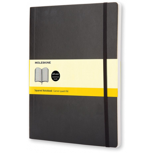 Moleskine carnet de notes, ft A4, quadrillé, couverture solide, 192 pages, noir