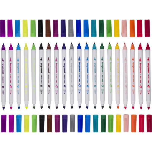 Bruynzeel Kids feutres Twin Point, set de 20 pièces en couleurs assorties