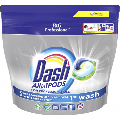 Dash Professional lessive All-in-1 Regular, paquet de 70 capsules