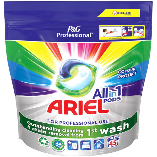 Ariel Professional lessive All-in-1 Color, paquet de 45 capsules