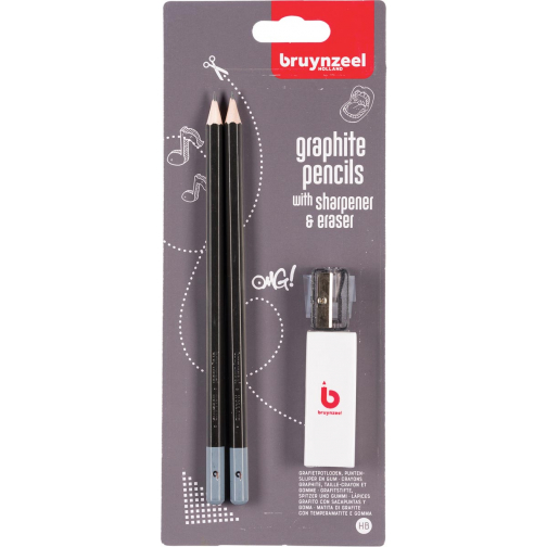 BZL Crayons Graphite HB + Tail le-crayon & Gomme 4