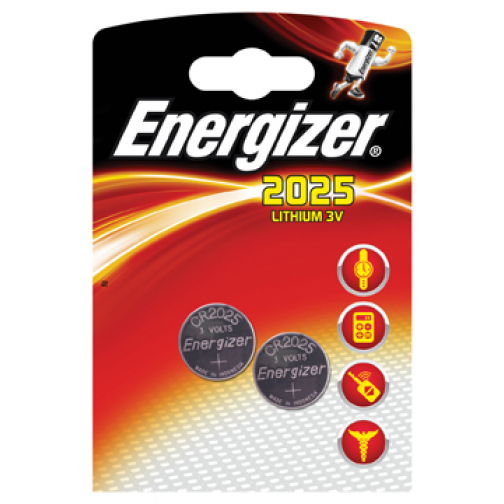 Energizer pile bouton CR2025, blister de 2 pièces