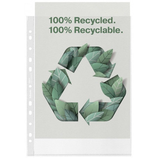 Esselte pochette perforée, 100 % recyclé, ft A4, 70 microns, boîte de 20 pièces