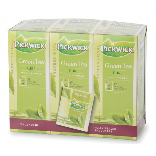 Pickwick thé, thé vert Pure, paquet de 25 sachets