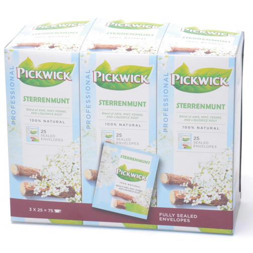 Pickwick thé, menthe étoile, paquet de 25 sachets
