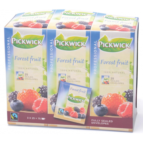 Pickwick thé, fruits des bois, du commerce équitable, paquet de 25 sachets