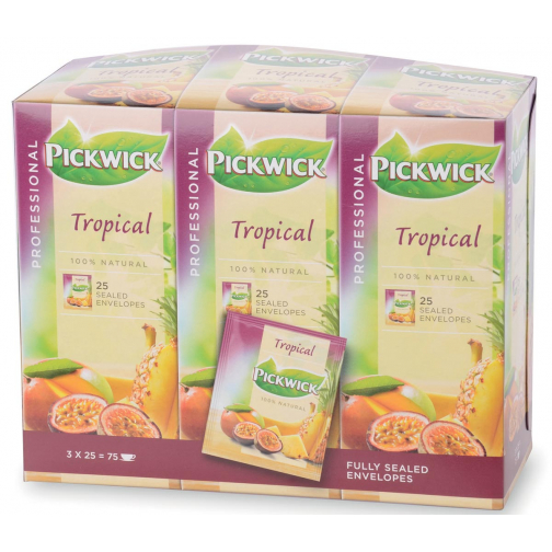 Pickwick thé, fruits tropicaux, paquet de 25 sachets