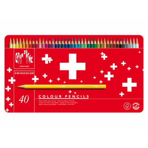 Kleurpotloden Caran d'Ache Swisscolor aquarel 40stuks ass.