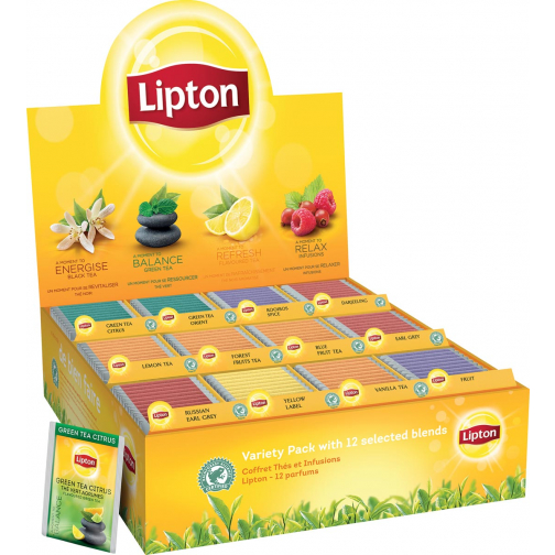 Lipton Variety Pack, 12 gouts, display de 180 sachets