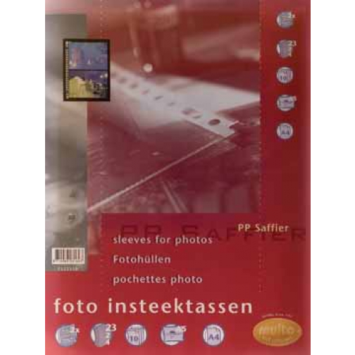 Multo pochette perforée pour photos ft A5, 2 pochettes, paquet de 10