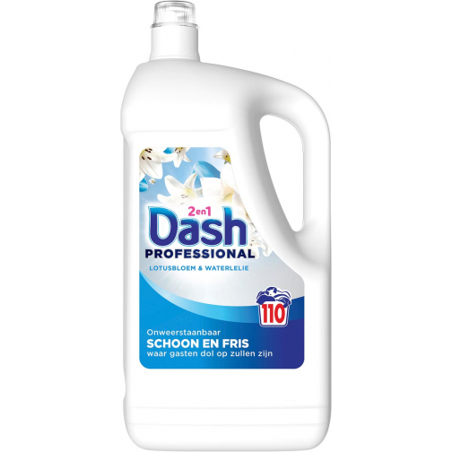 Dash Professional 2 en 1 Formula Fleurs de Lotus & Lily lessive, bouteille de 4,95 litres, 110 doses