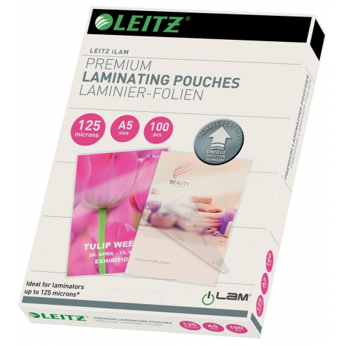 Leitz Ilam pochette à plastifier ft A5, 250 micron (2 x 125 micron), paquet de 100 pièces