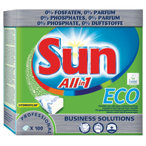 Sun tablettes pour lave-vaisselle All In 1 Eco, paquet de 100 pièces