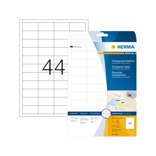 Etiket HERMA 4680 48.3x25.4mm transparant 1100stuks
