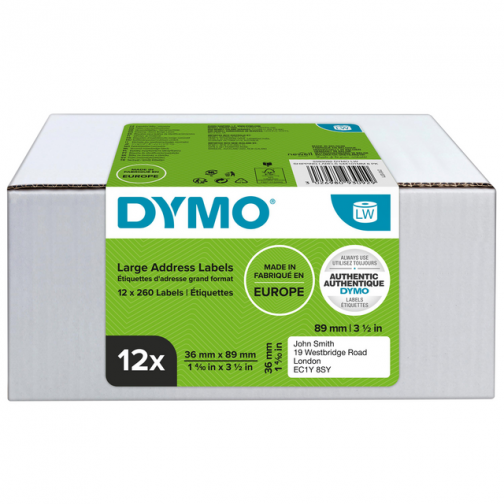 Etiket Dymo 99831 labelwriter 36x89mm adreslabel 3120stuks