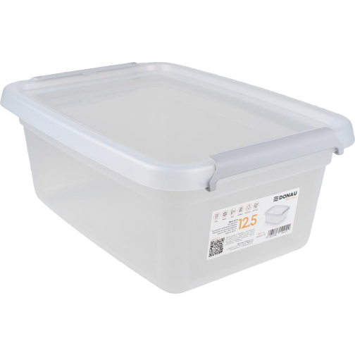 DONAU Home boîte de rangement, 12,5 litres, transparent