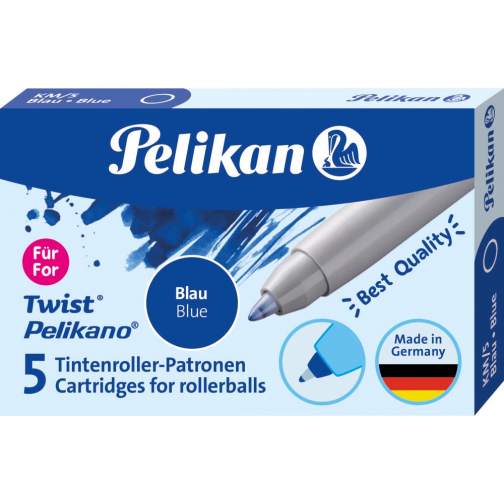 PELIKAN RECHARGE POUR PELIKANO/TWIST, BLEU, BOÎTE DE 5 PIÈCES
