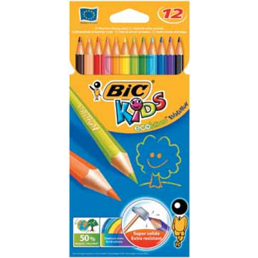Bic Kids crayon de couleur Ecolutions Evolution 12 crayons en étui cartonné