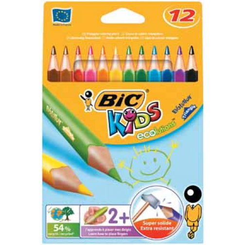 Bic crayon de couleur Ecolutions Evolution Triangl 12 crayons en étui cartonné
