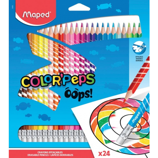 Maped crayon de couleur Color'Peps Oops, 24 crayons en étui cartonné