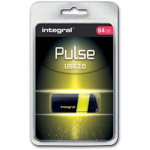 Integral Pulse clé USB 2.0, 64 Go, noir/jaune