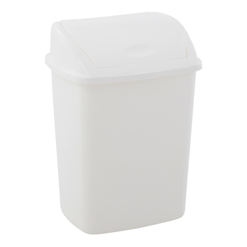 Poubelle avec couvercle sing, 15 l, blanc