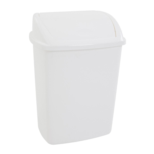 Poubelle avec couvercle swing, 26 l, blanc