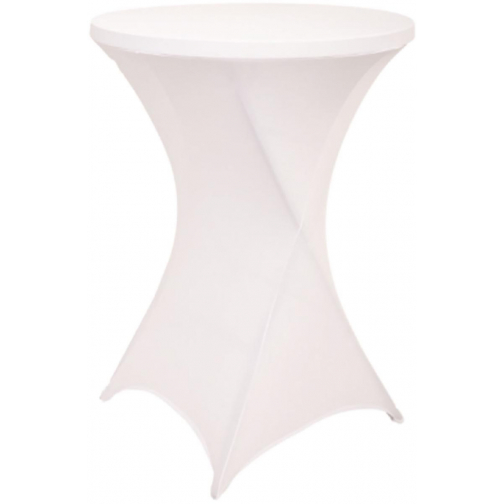 Housse pour table debout, diamètre 80 cm, blanc