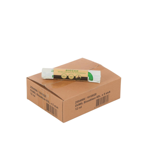 Dumil bio sac poubelle, 16 microns, 60 l, vert, rouleau de 5 pièces