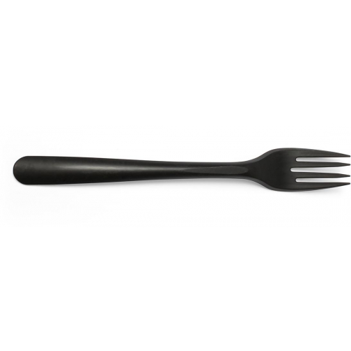 Folia fourchette, réutilisable, en CPLA, 19 cm, noir, paquet de 50 pièces