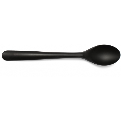 Folia cuillère, réutilisables, en CPLA, 19 cm, noir, paquet de 50 pièces
