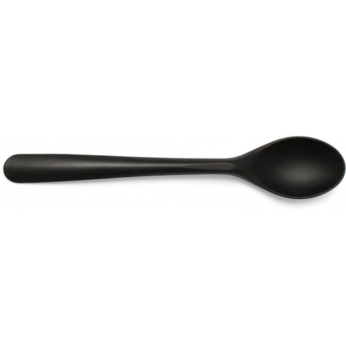 Folia cuillère à dessert, réutilisable, en CPLA, 14,5 cm, noir, paquet de 50 pièces