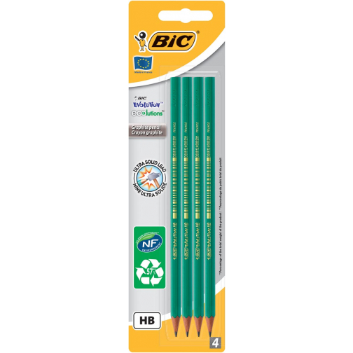 Bic crayon Evolution 650 HB, blister de 4 pièces
