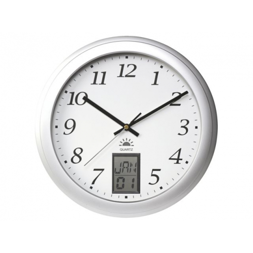 Wandklok Unilux Instinct 30,5cm zilvergrijs/wit