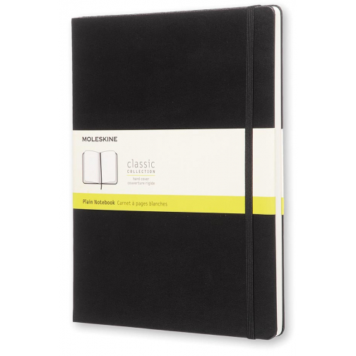 Moleskine carnet de notes, ft 19 x 25 cm, uni, couverture solide, 192 pages, noir