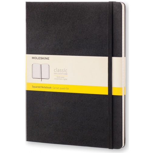 Moleskine carnet de notes, ft 19 x 25 cm, quadrillé, couverture solide, 192 pages, noir