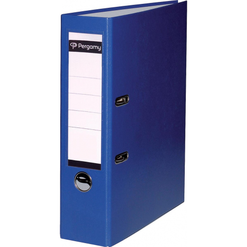 Pergamy classeur, pour ft A4, en carton recouvert de PP, avec bord de protection, dos de 8 cm, bleu