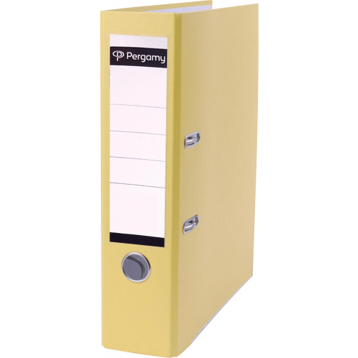 Pergamy classeur, pour ft A4, en carton recouvert de PP, avec bord de protection, dos de 8 cm, jaune