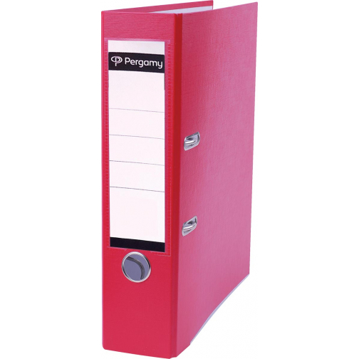 Pergamy classeur, pour ft A4, en carton recouvert de PP, avec bord de protection, dos de 8 cm, rouge
