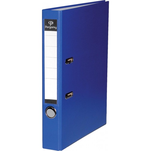 Pergamy classeur, pour ft A4, en carton recouvert de PP, avec bord de protection, dos de 5 cm, bleu