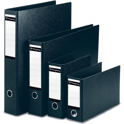 Pergamy classeur suspendu, ft A4, 2 pochettes, en carton, dos de 5 cm, noir
