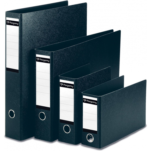 Pergamy classeur suspendu, ft A4, 2 pochettes, en carton, dos de 8 cm, noir