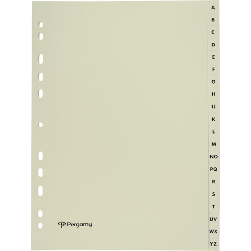 Pergamy intercalaires, ft A4, en carton, A-Z, 11 trous, beige