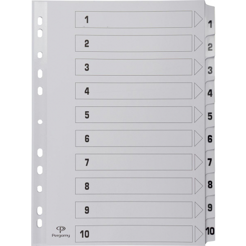 Pergamy intercalaires avec page de garde, ft A4, perforation 11 trous, carton, set 1-10
